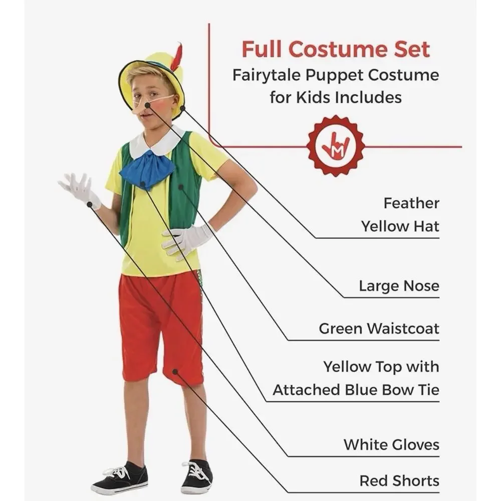 fun shack Fairytale Puppet Costume Kids, Book Characters Small